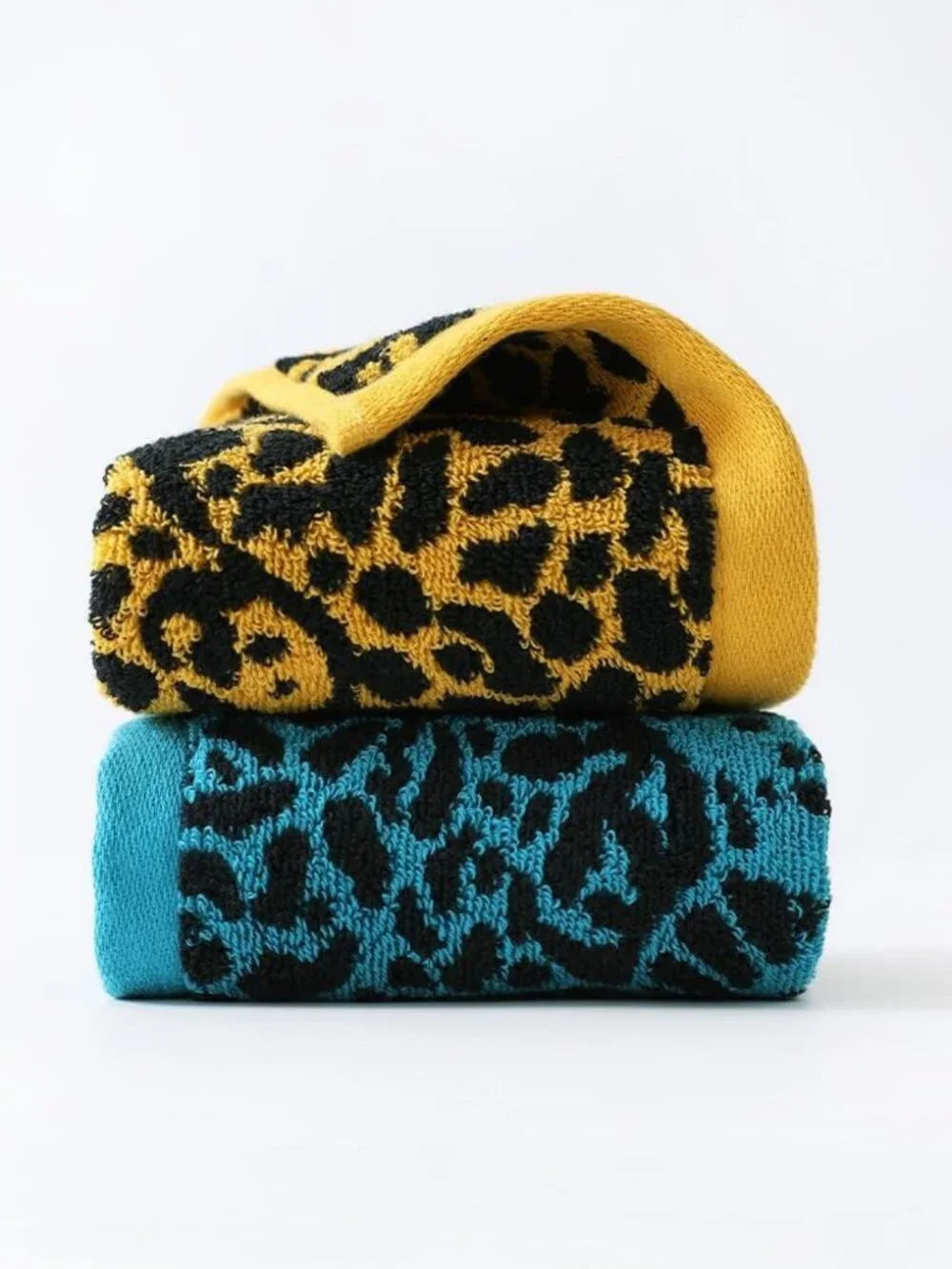 3-Piece Leopard Bath Towel Set - Quick-Drying, 100% Cotton, Oeko-TEX Certified